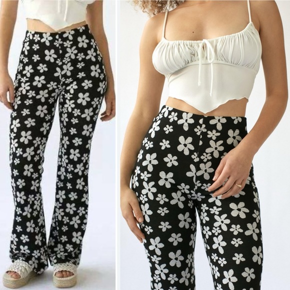 Urban Outfitters Floral Stretch Flare Pant - Picture 1 of 5